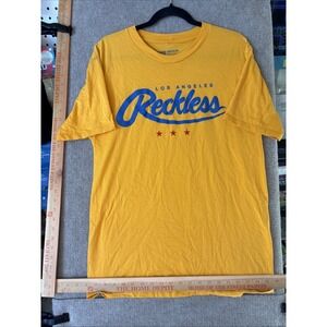 Young & Reckless Los Angeles Men's Size M Yellow T-Shirt Y&R Short Sleeve